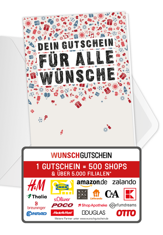 Wunschgutschein Für alle Wünsche - Doodle – Geschenkgutschein Ansicht 1