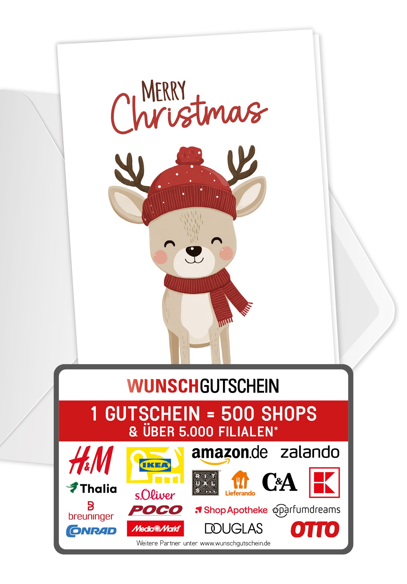 Merry Christmas - Rentier mit Mütze