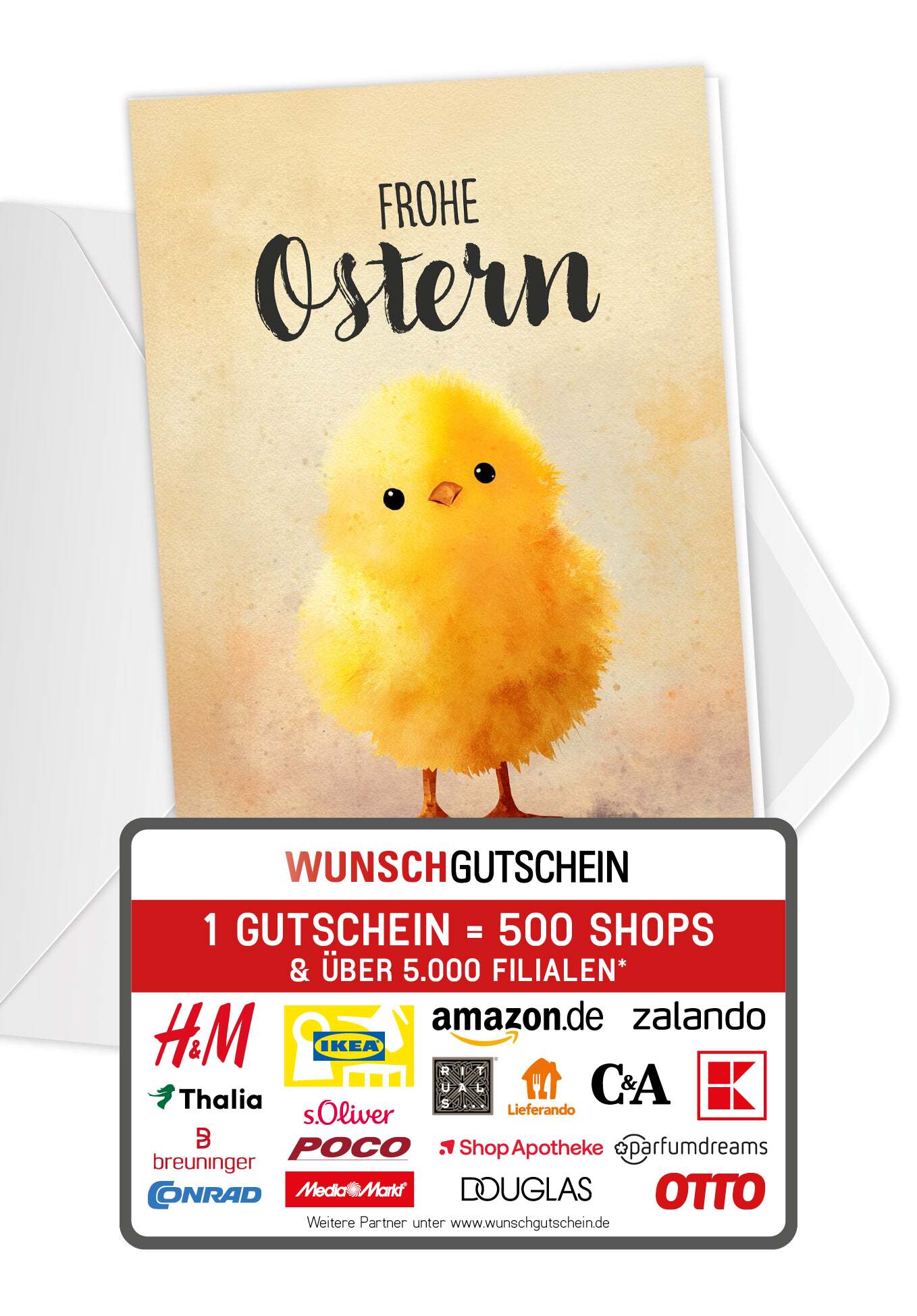 Wunschgutschein Frohe Ostern - Kücken PDF – Geschenkgutschein Ansicht 1