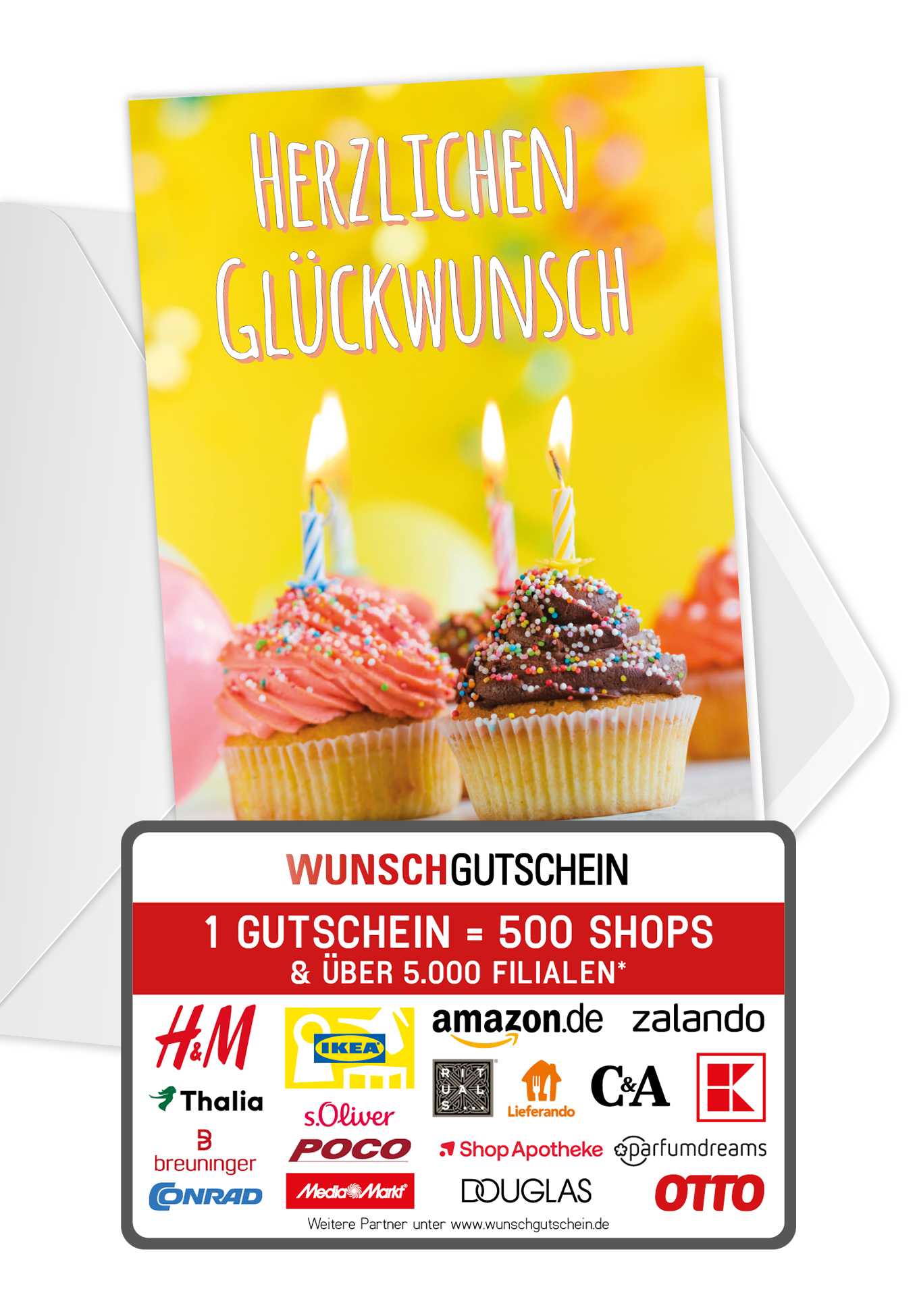 Wunschgutschein Herzlichen Glückwunsch - Muffins – Geschenkgutschein Ansicht 5