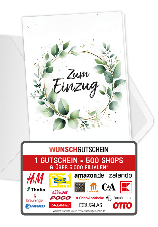 Wunschgutschein Zum Einzug - Kranz – Geschenkgutschein Ansicht 1