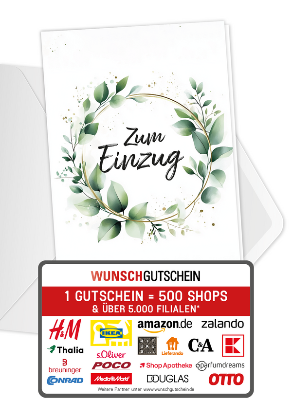 Wunschgutschein Zum Einzug - Kranz – Geschenkgutschein Ansicht 1