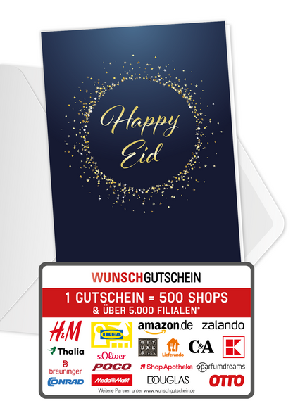 Wunschgutschein Happy Eid - Blau Gold – Geschenkgutschein Ansicht 5