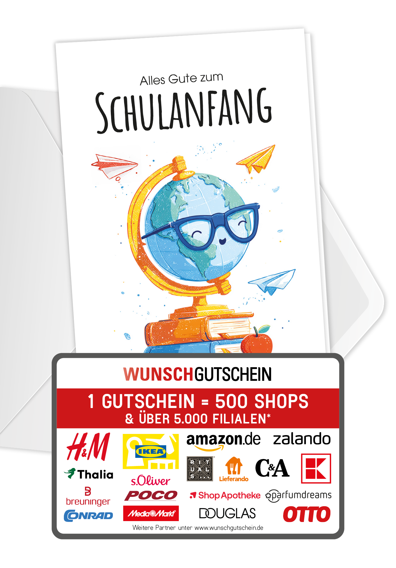 Wunschgutschein Alles Gute Schulanfang - Globus – Geschenkgutschein Ansicht 1