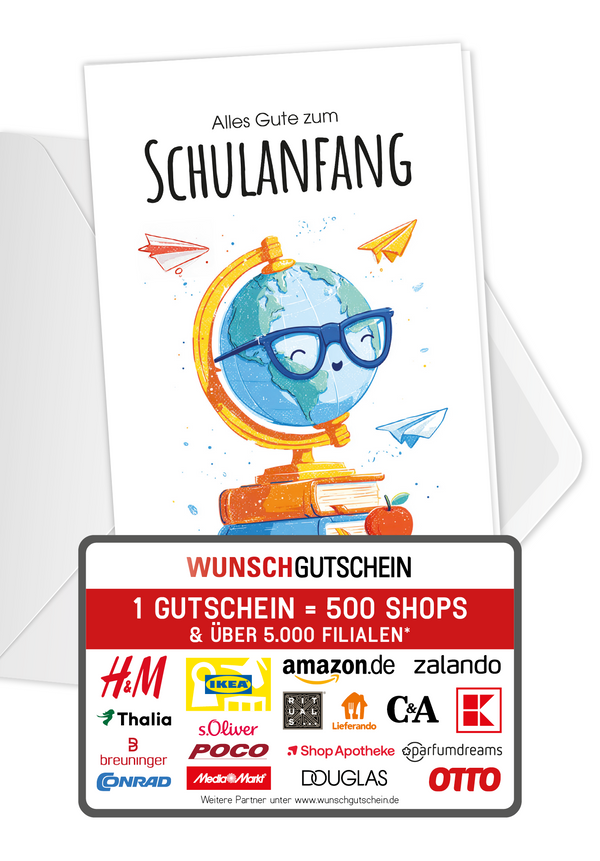 Wunschgutschein Alles Gute Schulanfang - Globus – Geschenkgutschein Ansicht 1