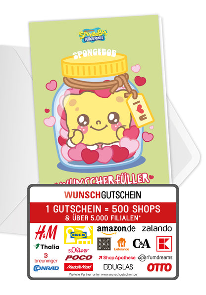 Wunschgutschein Spongebob - Wunscherfüller - Glas Grün PDF – Geschenkgutschein Ansicht 1