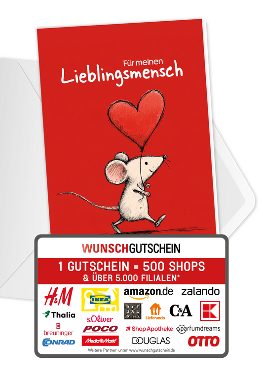 Wunschgutschein Für meinen Lieblingsmensch - Maus – Geschenkgutschein Ansicht 1