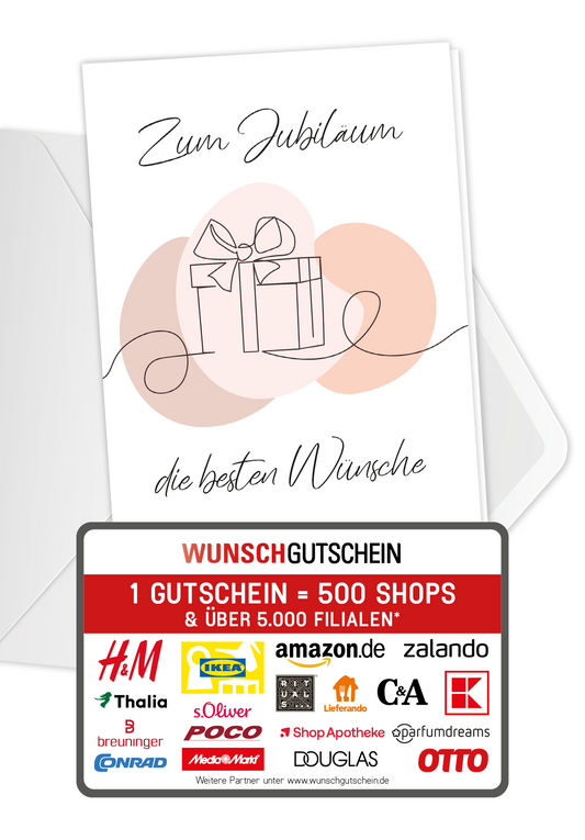 Wunschgutschein Zum Jubiläum - Geschenk PDF – Geschenkgutschein Ansicht 1