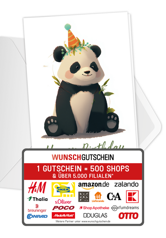 Wunschgutschein Happy Birthday - Panda – Geschenkgutschein Ansicht 5