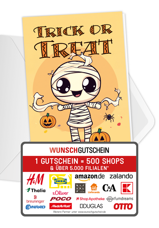 Wunschgutschein Trick or Treat - Mumie – Geschenkgutschein Ansicht 1