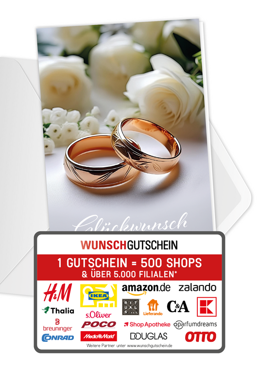 Wunschgutschein Glückwunsch - Ringe – Geschenkgutschein Ansicht 1