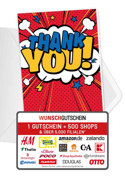 Wunschgutschein Thank you - Wolke PDF – Geschenkgutschein Ansicht 1