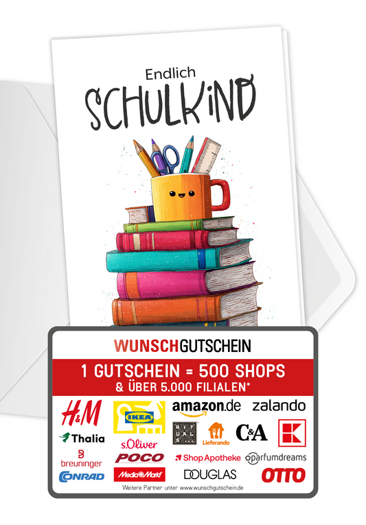 Wunschgutschein Endlich Schulkind - Bücher – Geschenkgutschein Ansicht 1