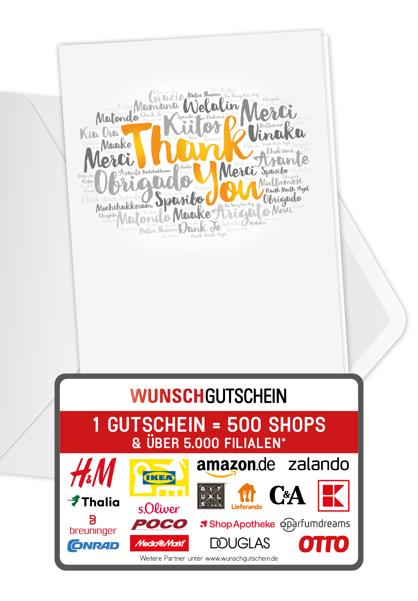 Wunschgutschein Thank you - International PDF – Geschenkgutschein Ansicht 1