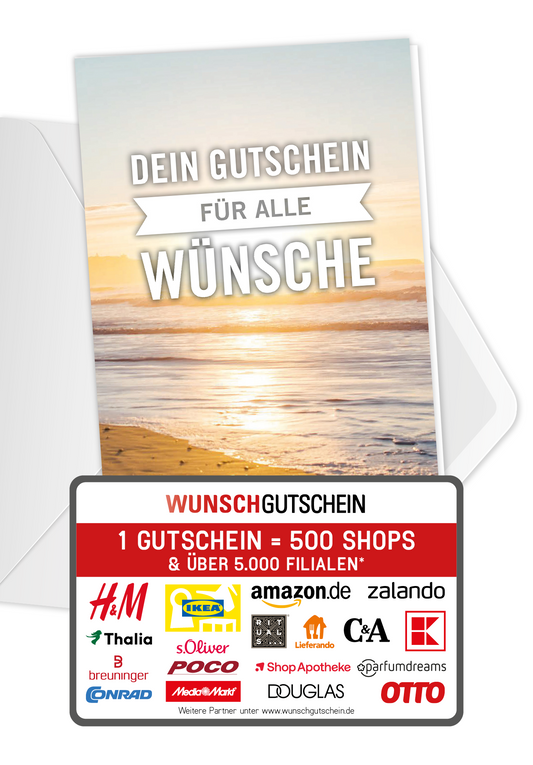 Wunschgutschein Für alle Wünsche - Strand – Geschenkgutschein Ansicht 1