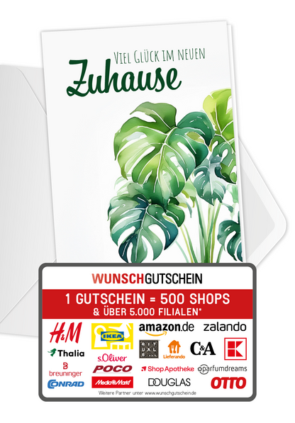 Wunschgutschein Viel Glück Zuhause - Pflanze – Geschenkgutschein Ansicht 1