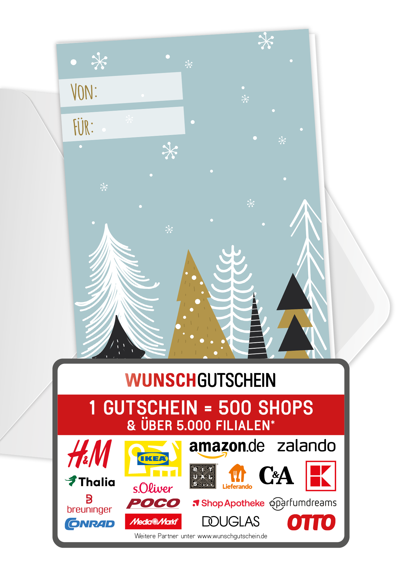 Wunschgutschein Von Für - Tannenbäume – Geschenkgutschein Ansicht 1