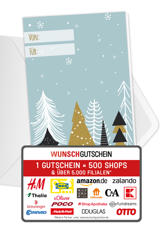 Wunschgutschein Von Für - Tannenbäume – Geschenkgutschein Ansicht 1