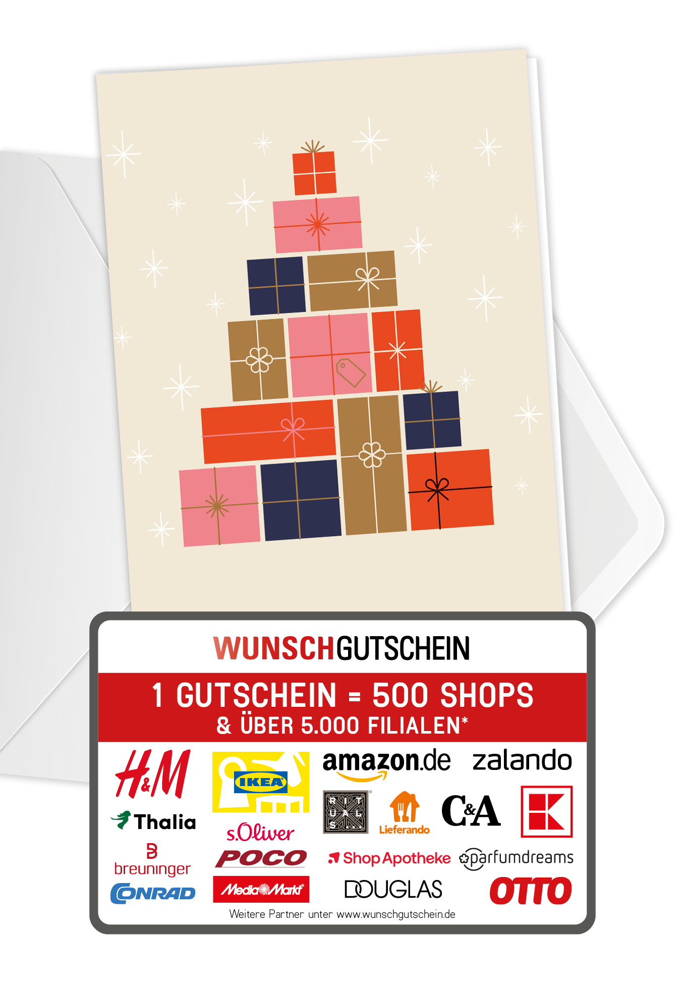 Wunschgutschein Geschenke Beige Gold – Geschenkgutschein Ansicht 1