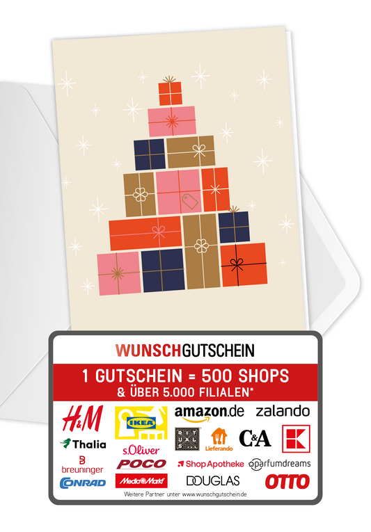 Wunschgutschein Geschenke Beige Gold – Geschenkgutschein Ansicht 1