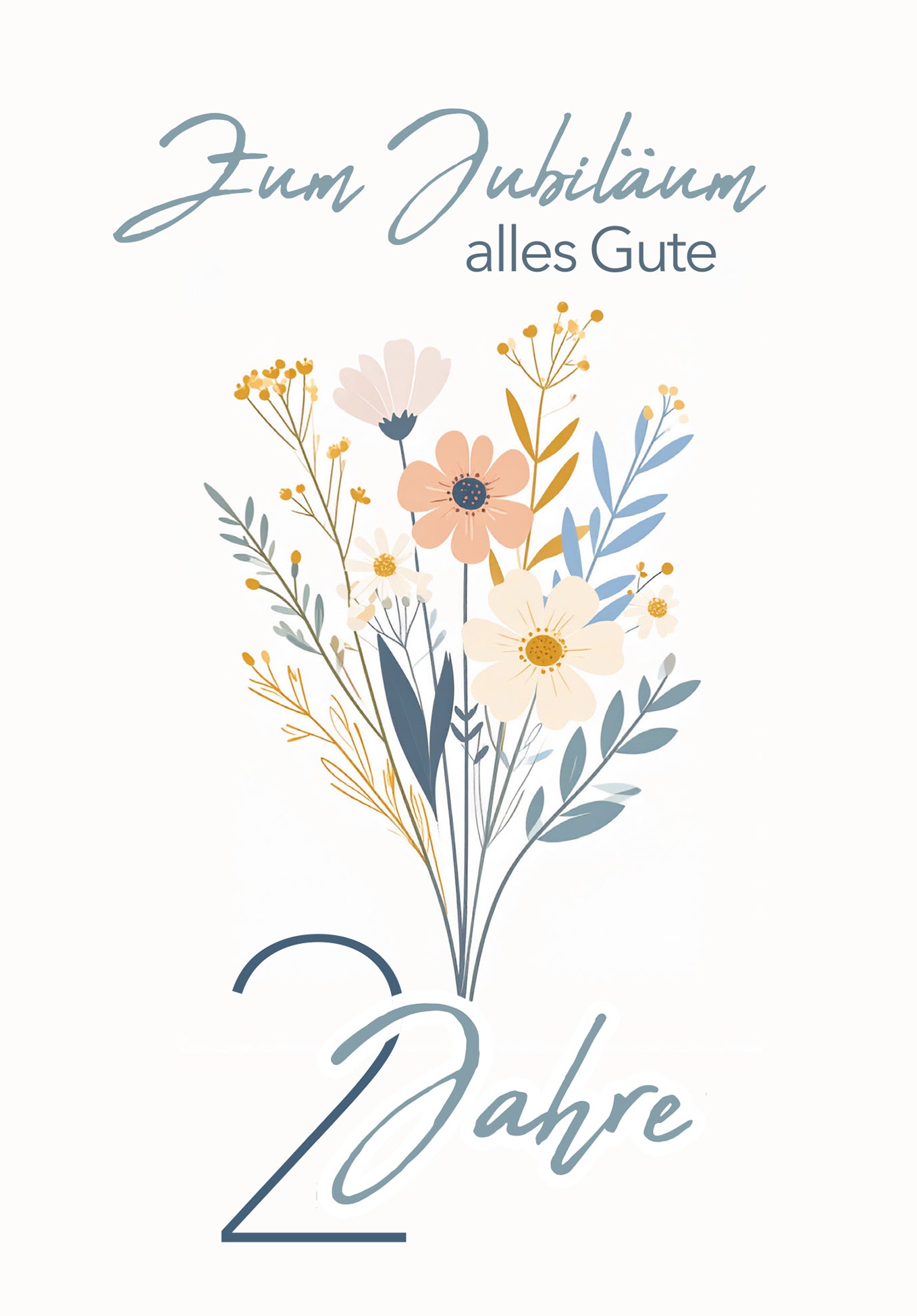 Wunschgutschein 2 Jahre - Blumenstrauß Weiß – Geschenkgutschein Ansicht 2