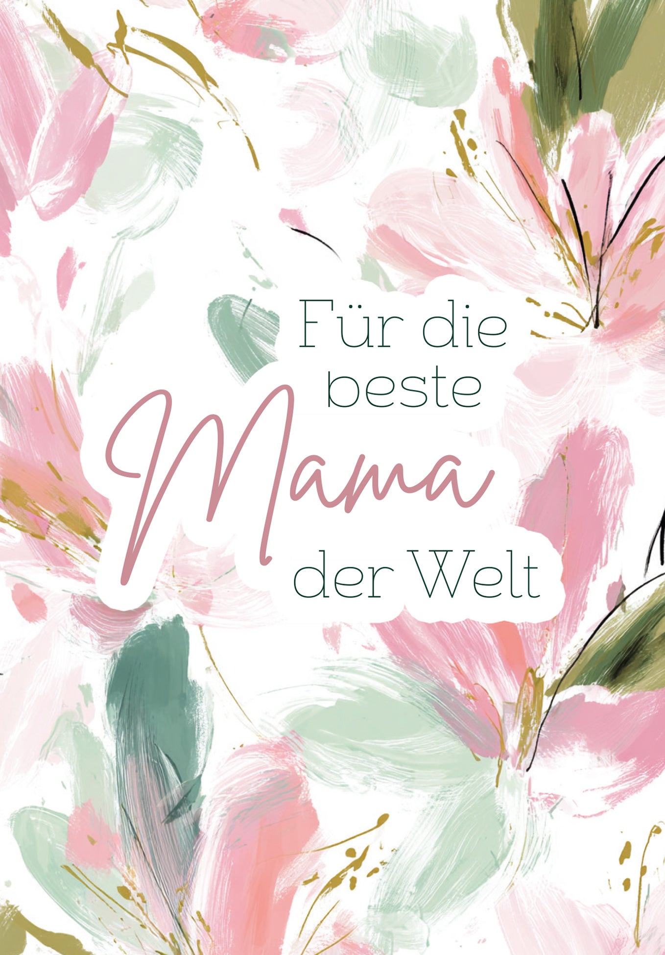 Wunschgutschein Für die beste Mama - Blumenmuster – Geschenkgutschein Ansicht 2