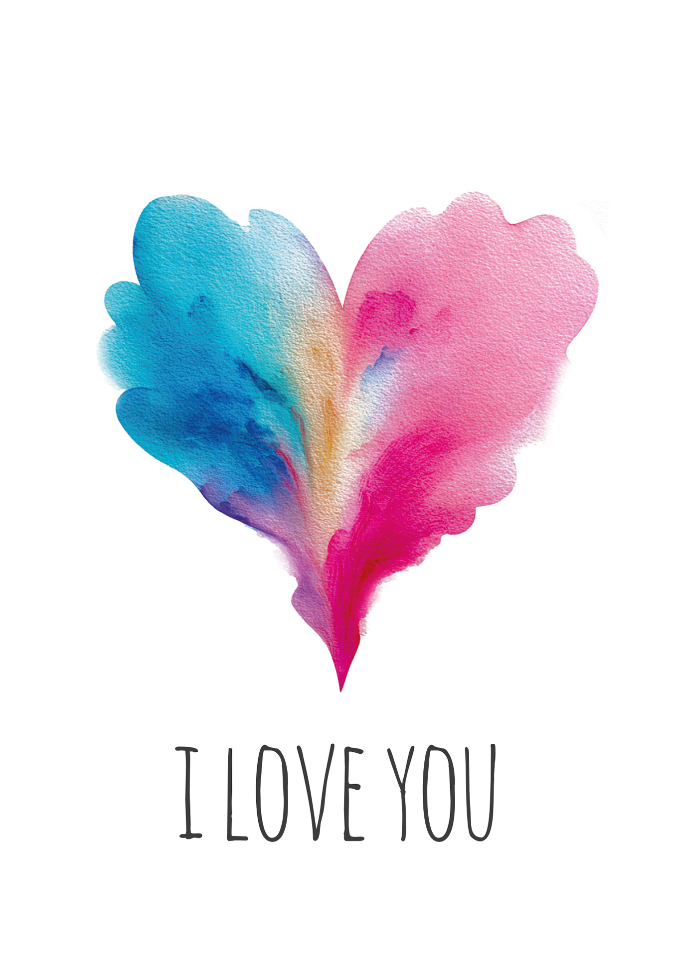 Wunschgutschein I love you - Herz Blau-Pink – Geschenkgutschein Ansicht 2