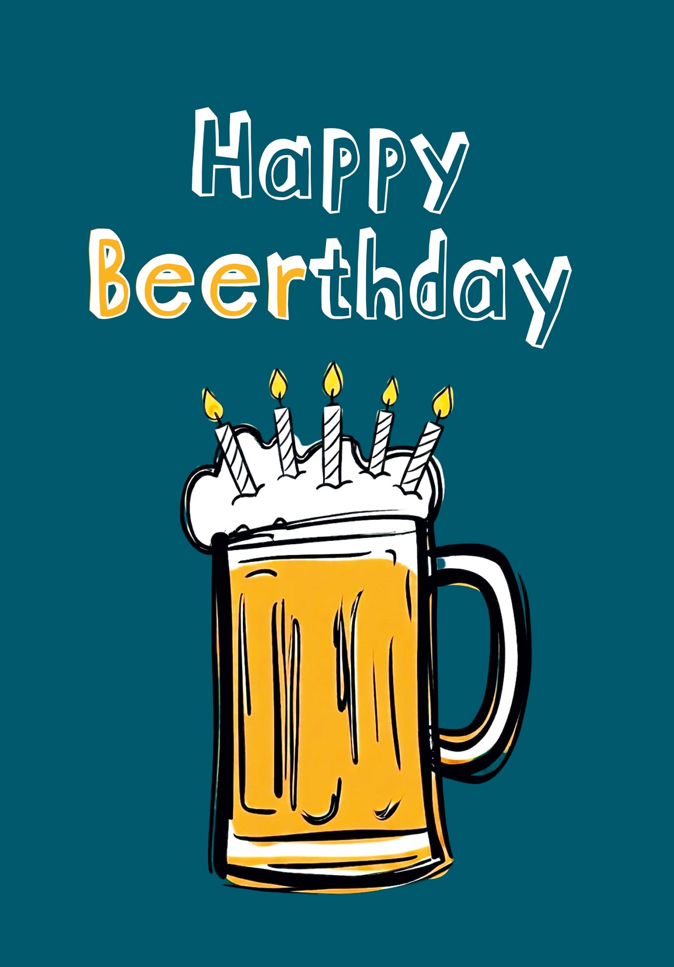 Happy Beerthday - Bierkrug mit Kerzen