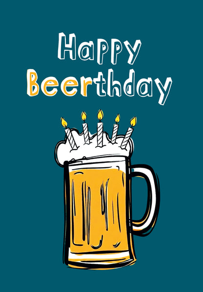 Happy Beerthday - Bierkrug mit Kerzen