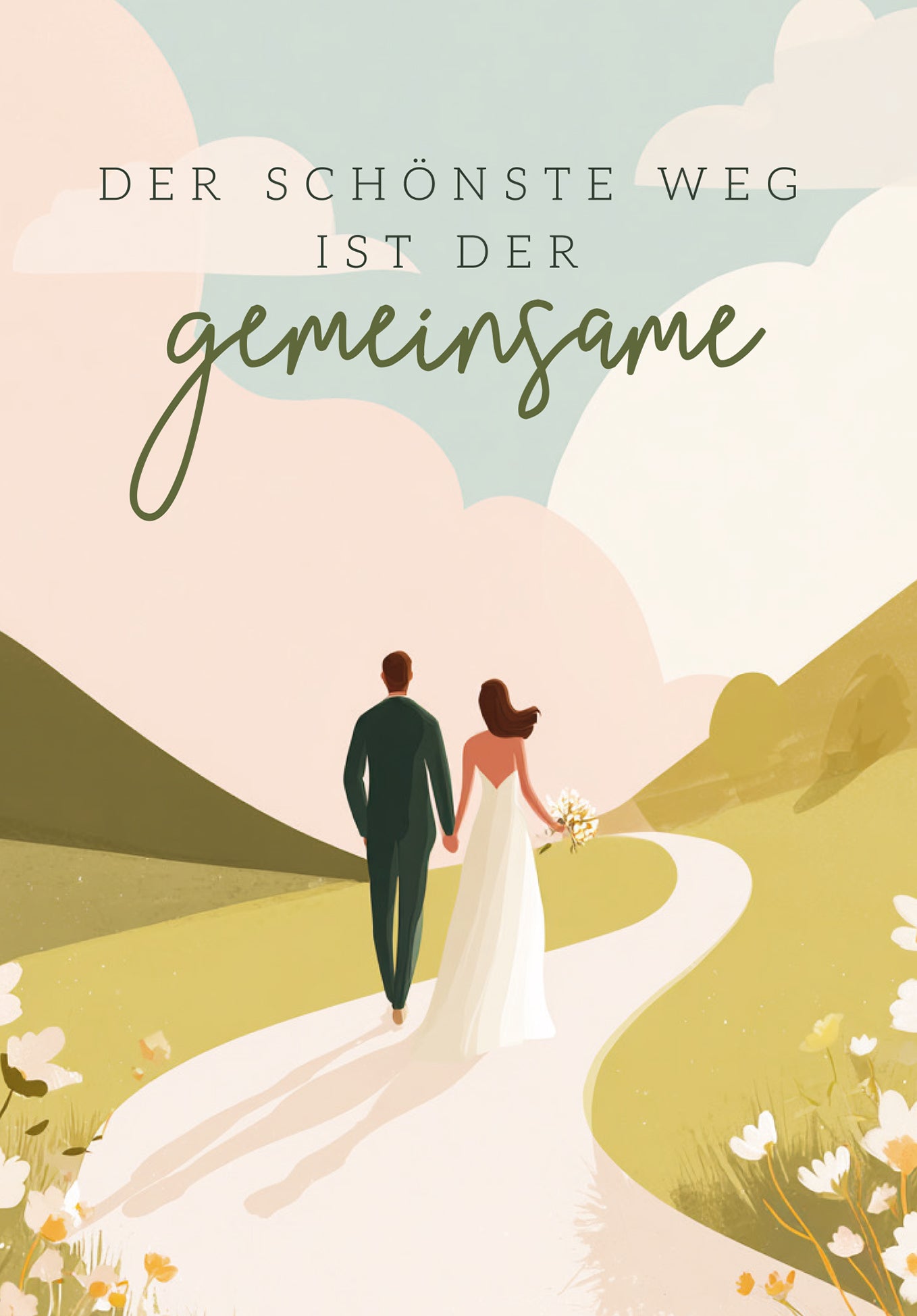 Wunschgutschein Der schönste Weg ist der gemeinsame - Brautpaar – Geschenkgutschein Ansicht 2