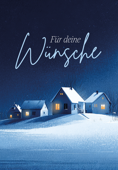 Wunschgutschein Für deine Wünsche - Winterstadt Blau – Geschenkgutschein Ansicht 2
