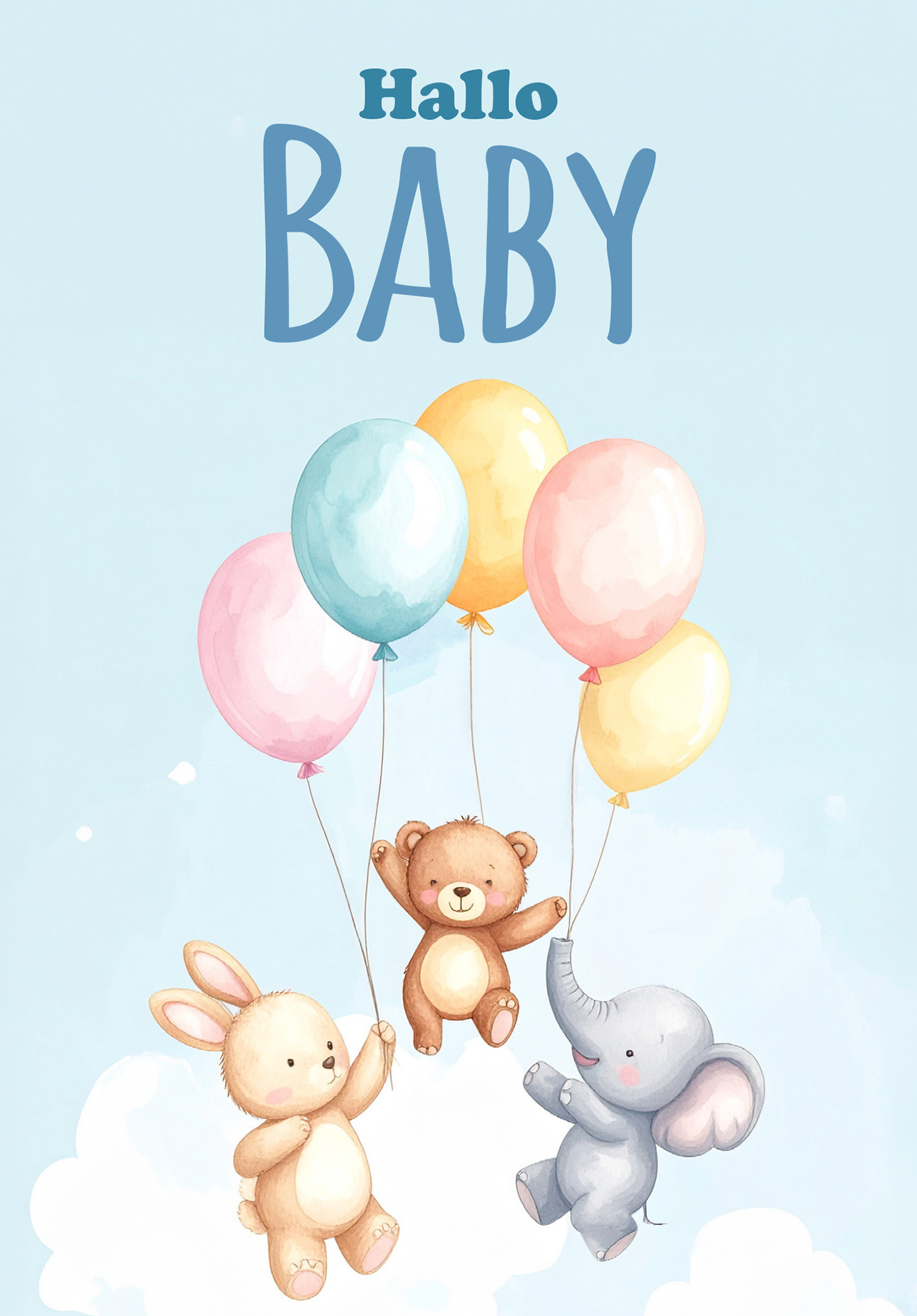 Wunschgutschein Hallo Baby - Ballons Tiere – Geschenkgutschein Ansicht 2