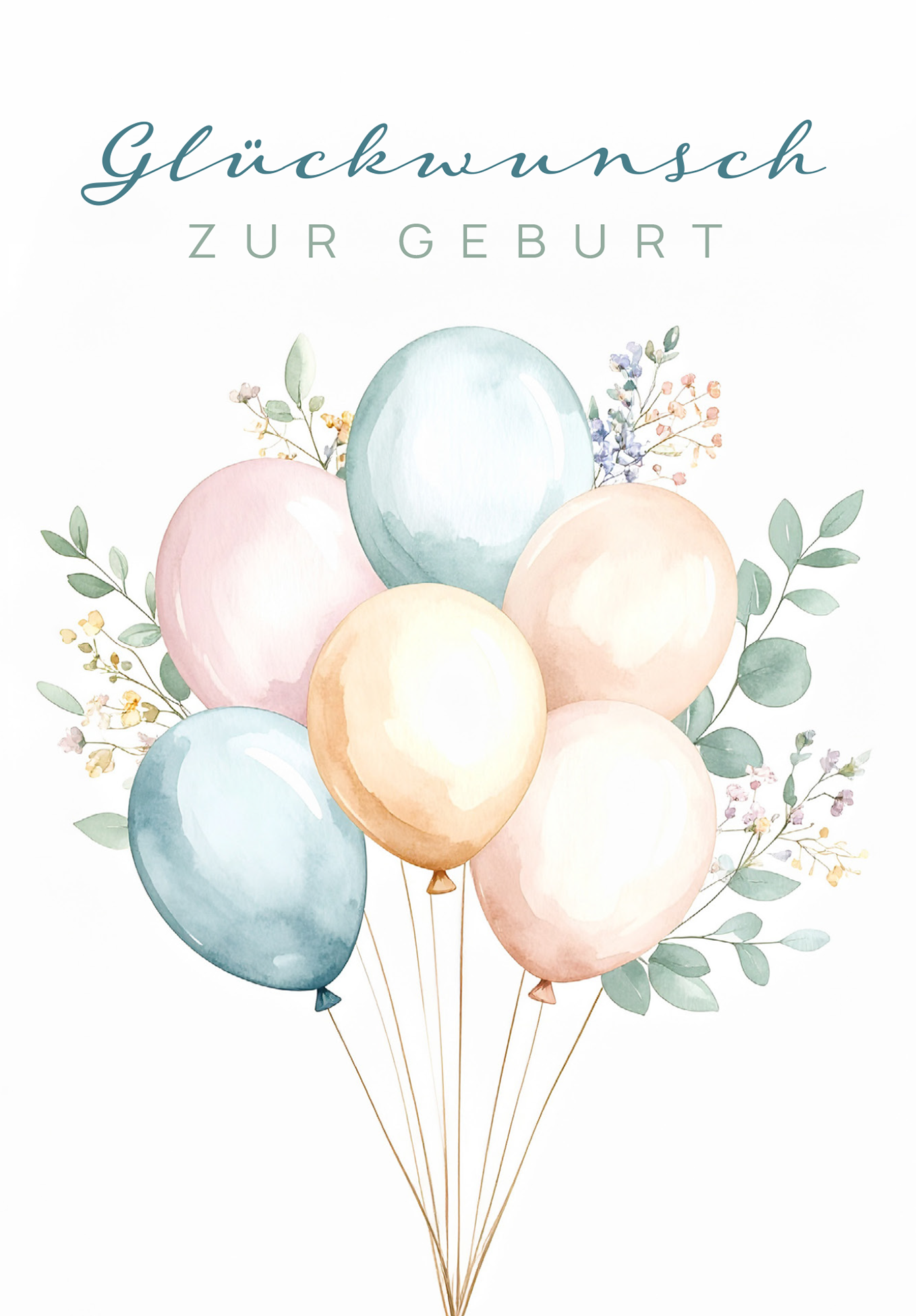 Wunschgutschein Glückwunsch zur Geburt - Ballons PDF – Geschenkgutschein Ansicht 2