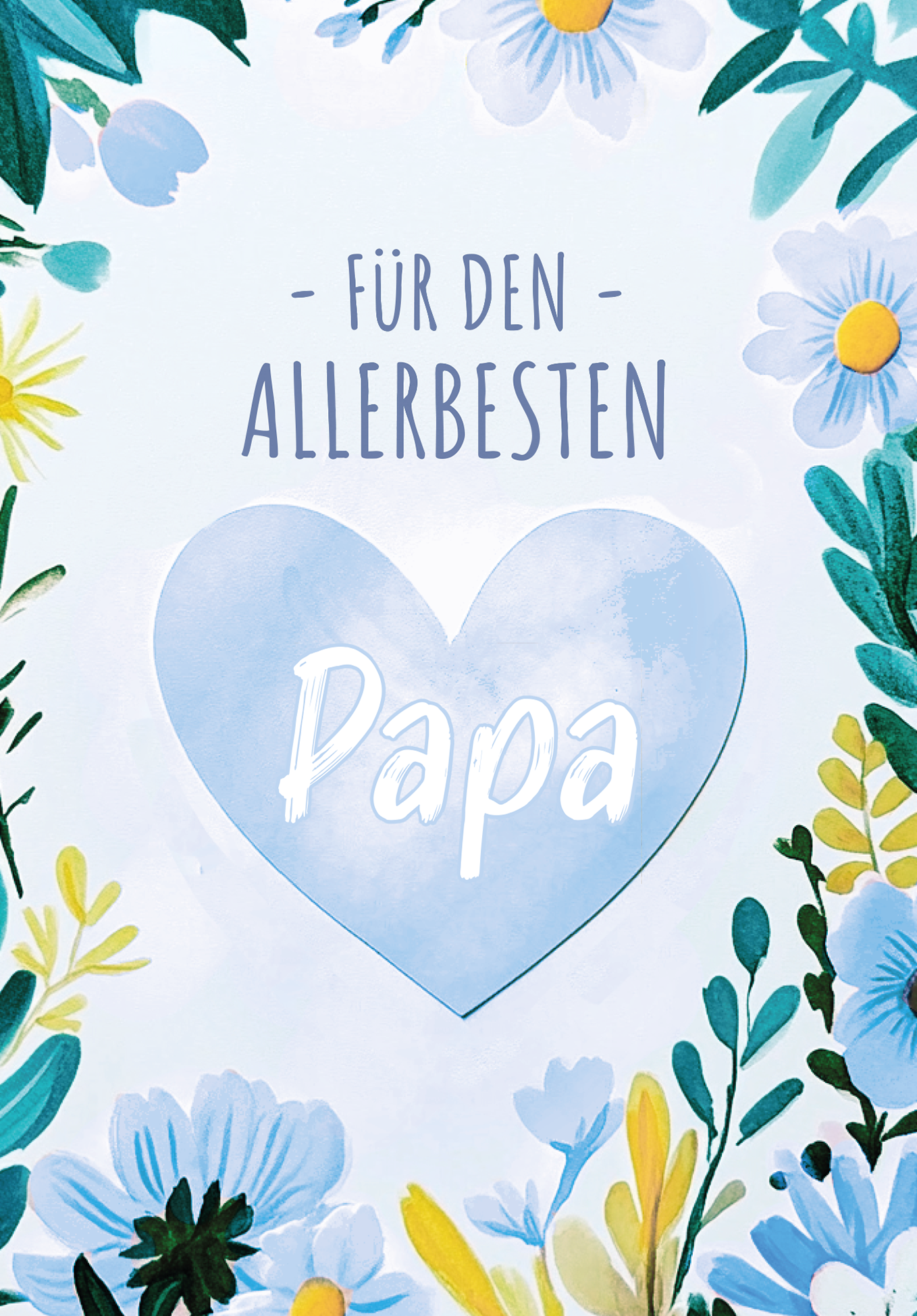 Wunschgutschein Für den allerbesten Papa - Herz Blumen – Geschenkgutschein Ansicht 2