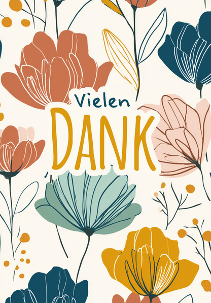 Wunschgutschein Vielen Dank - Blumenmuster – Geschenkgutschein Ansicht 2