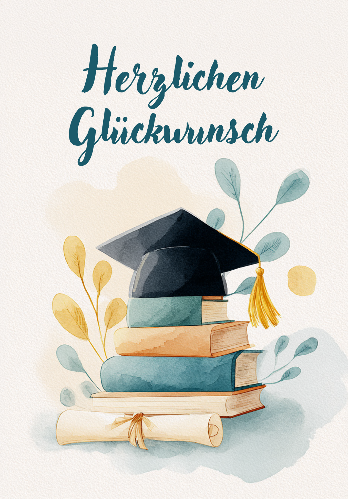 Wunschgutschein Herzlichen Glückwunsch - Hut und Bücher – Geschenkgutschein Ansicht 2