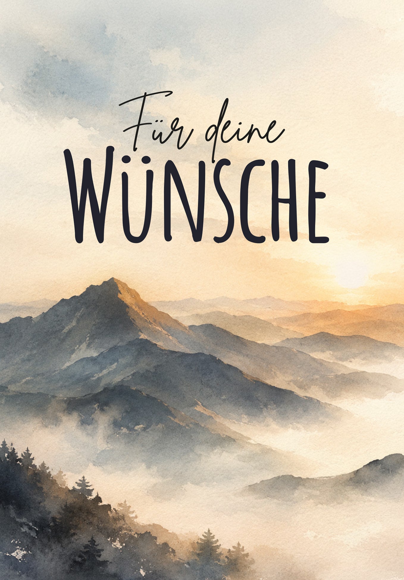 Wunschgutschein Für deine Wünsche - Berge Sonnenaufgang – Geschenkgutschein Ansicht 2
