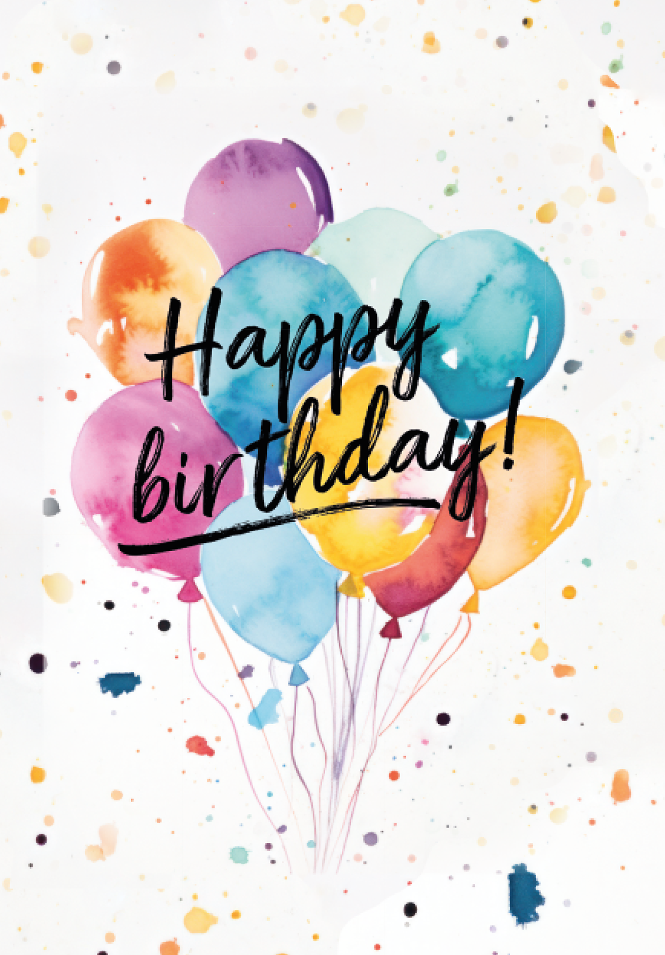 Wunschgutschein Happy Birthday - Ballons Aquarell PDF – Geschenkgutschein Ansicht 2
