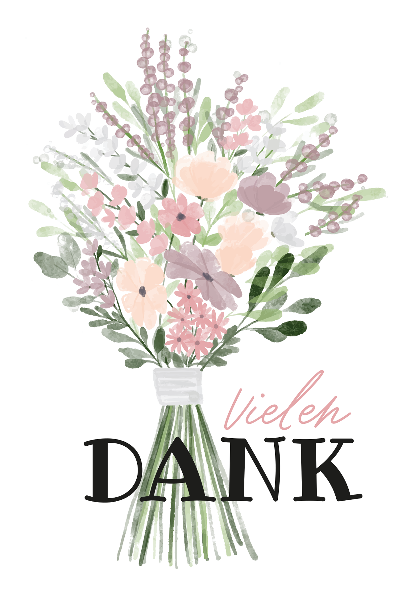 Wunschgutschein Vielen Dank - Blumenstrauss Lila – Geschenkgutschein Ansicht 2