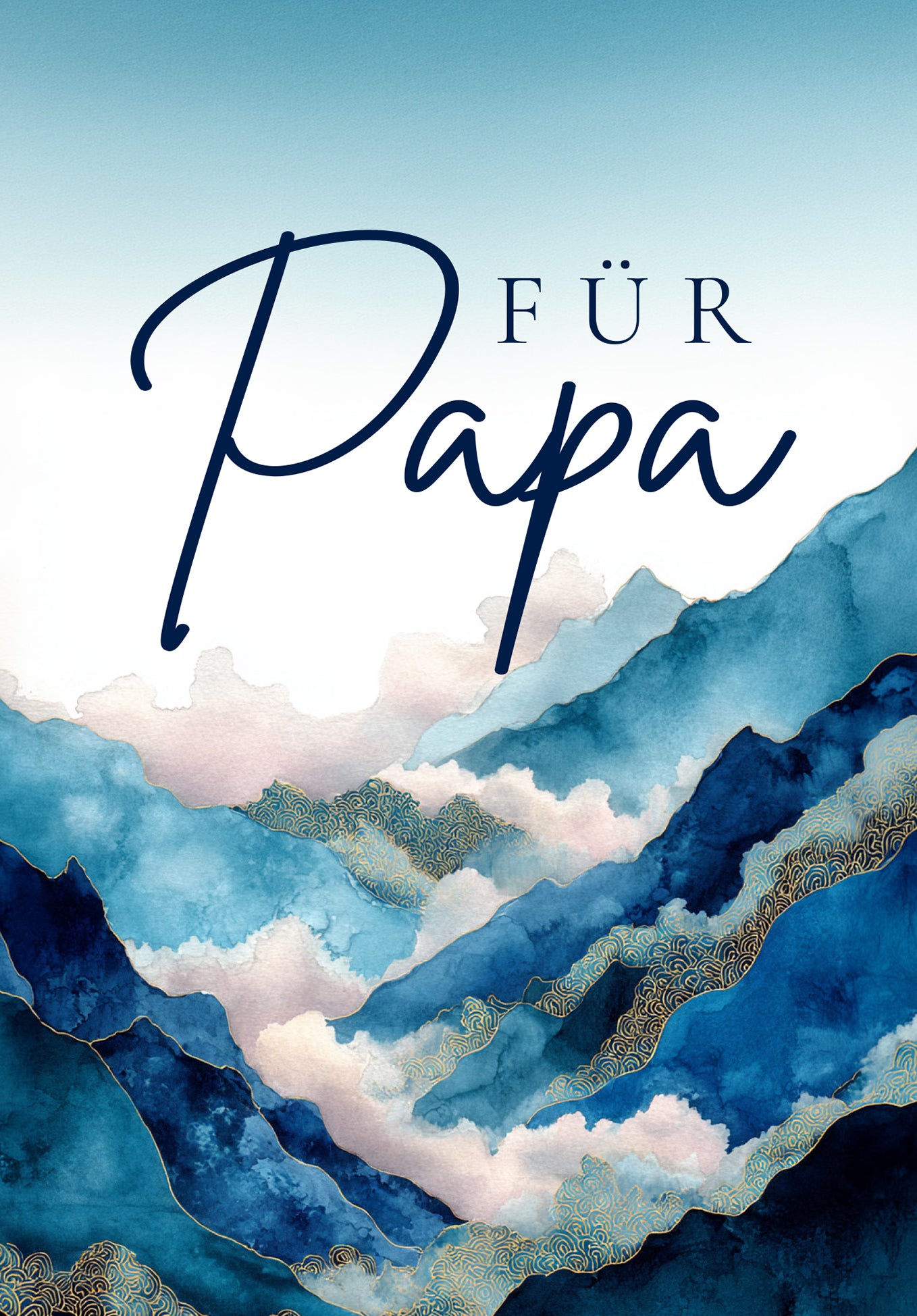 Wunschgutschein Für Papa - Berge Blau PDF – Geschenkgutschein Ansicht 2