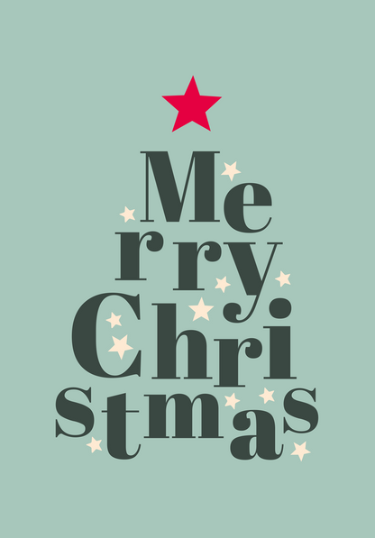 Wunschgutschein Merry Christmas - Buchstaben Tannenbaum – Geschenkgutschein Ansicht 2