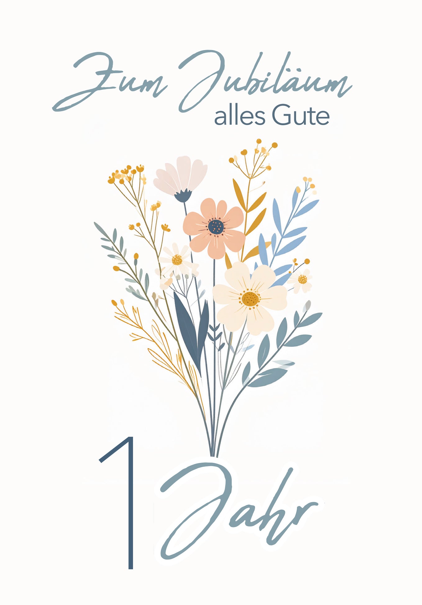 Wunschgutschein 1 Jahr - Blumenstrauß Weiß – Geschenkgutschein Ansicht 2