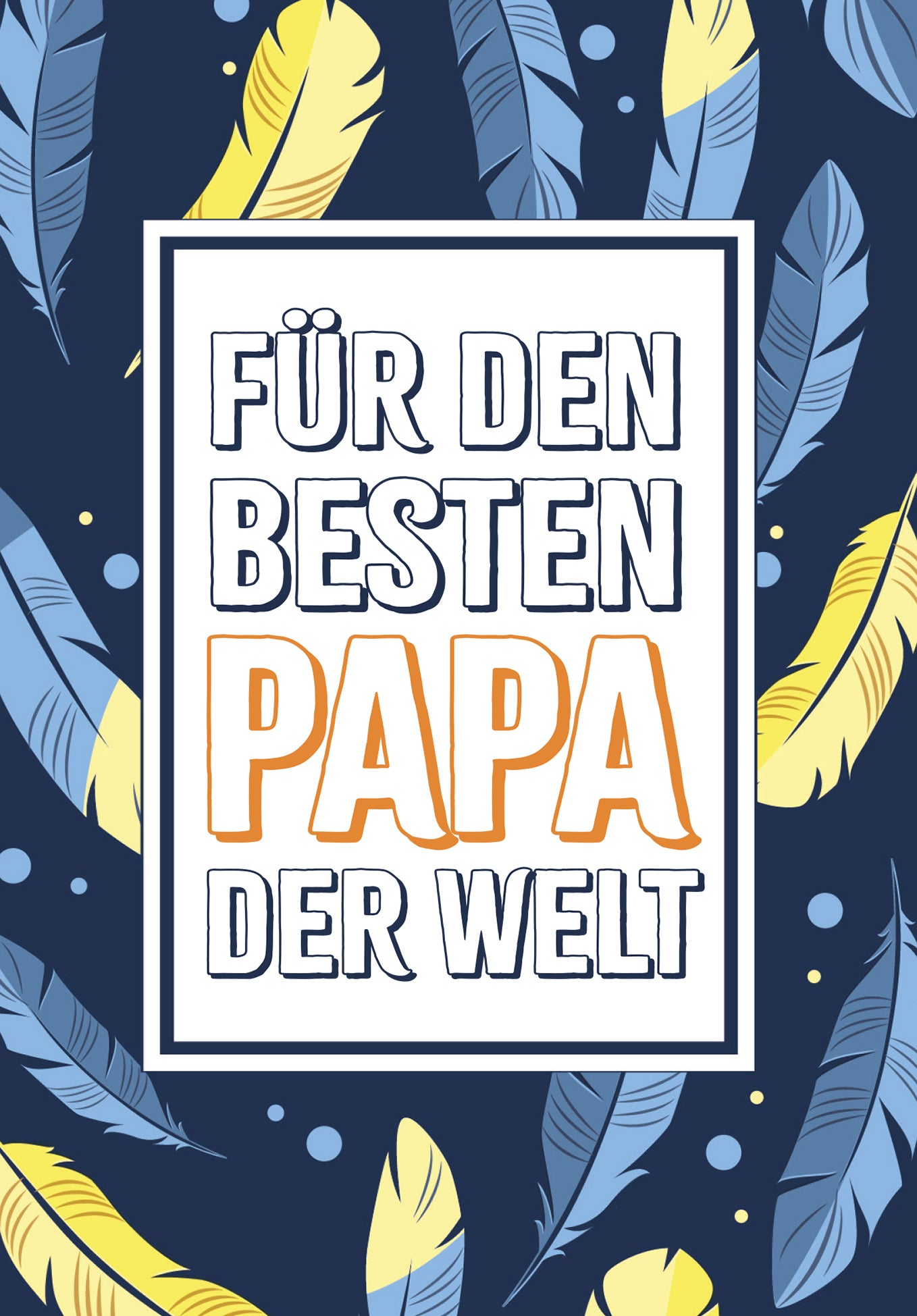 Wunschgutschein Für den besten Papa der Welt - Federn Blau Gelb – Geschenkgutschein Ansicht 2