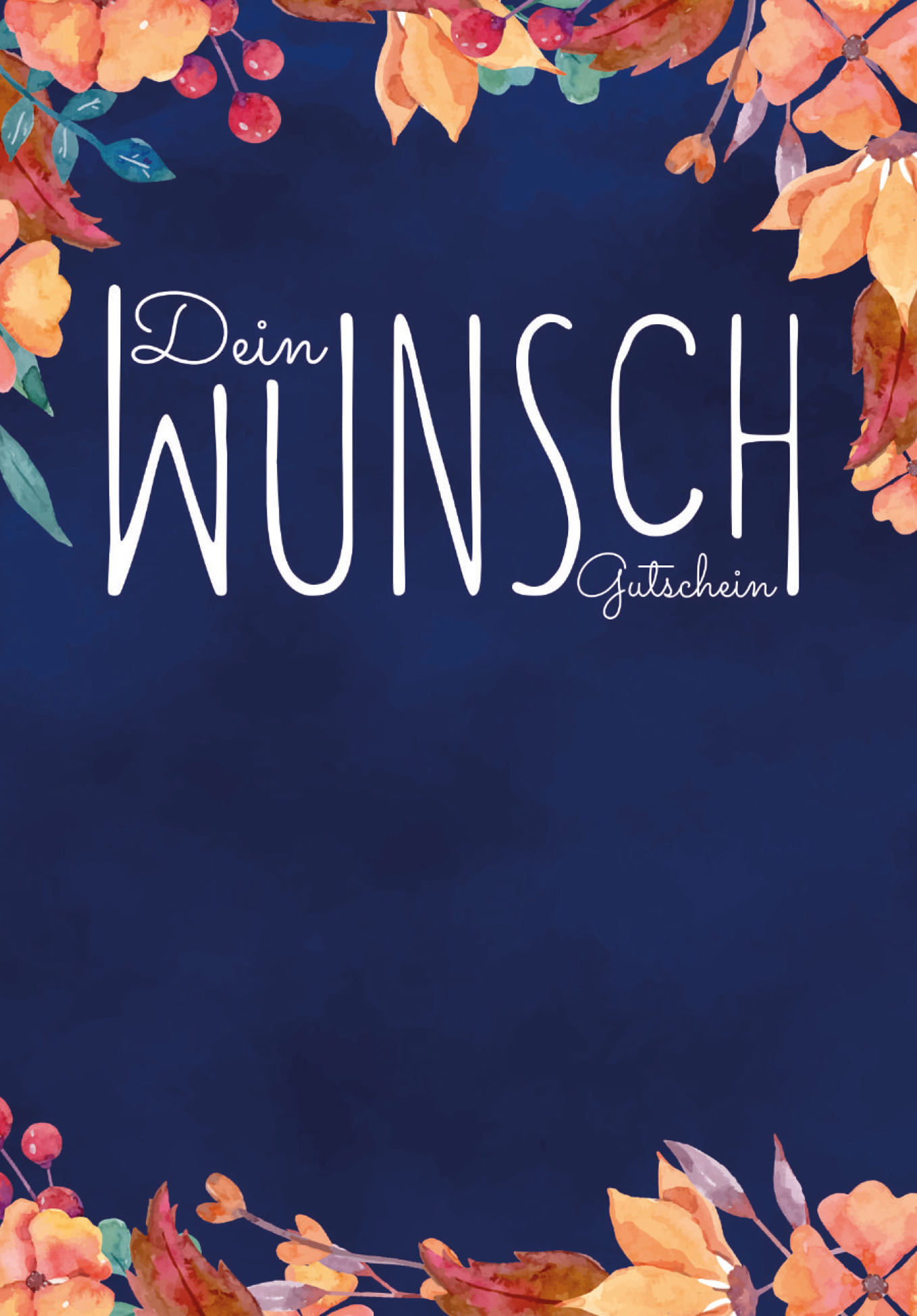 Wunschgutschein Dein Wunschgutschein - Blätter PDF – Geschenkgutschein Ansicht 2