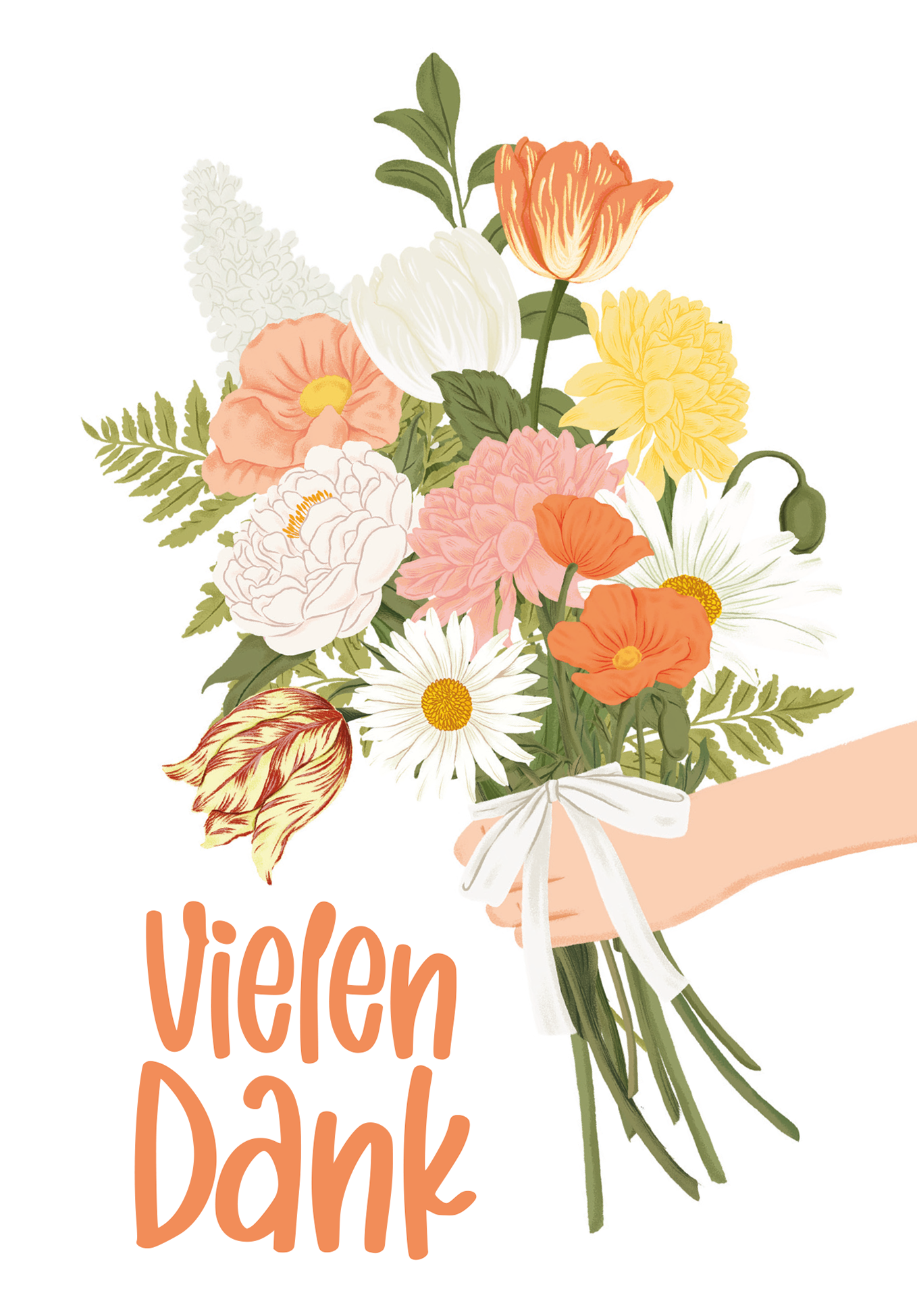 Wunschgutschein Vielen Dank - Blumenstrauss Orange – Geschenkgutschein Ansicht 2