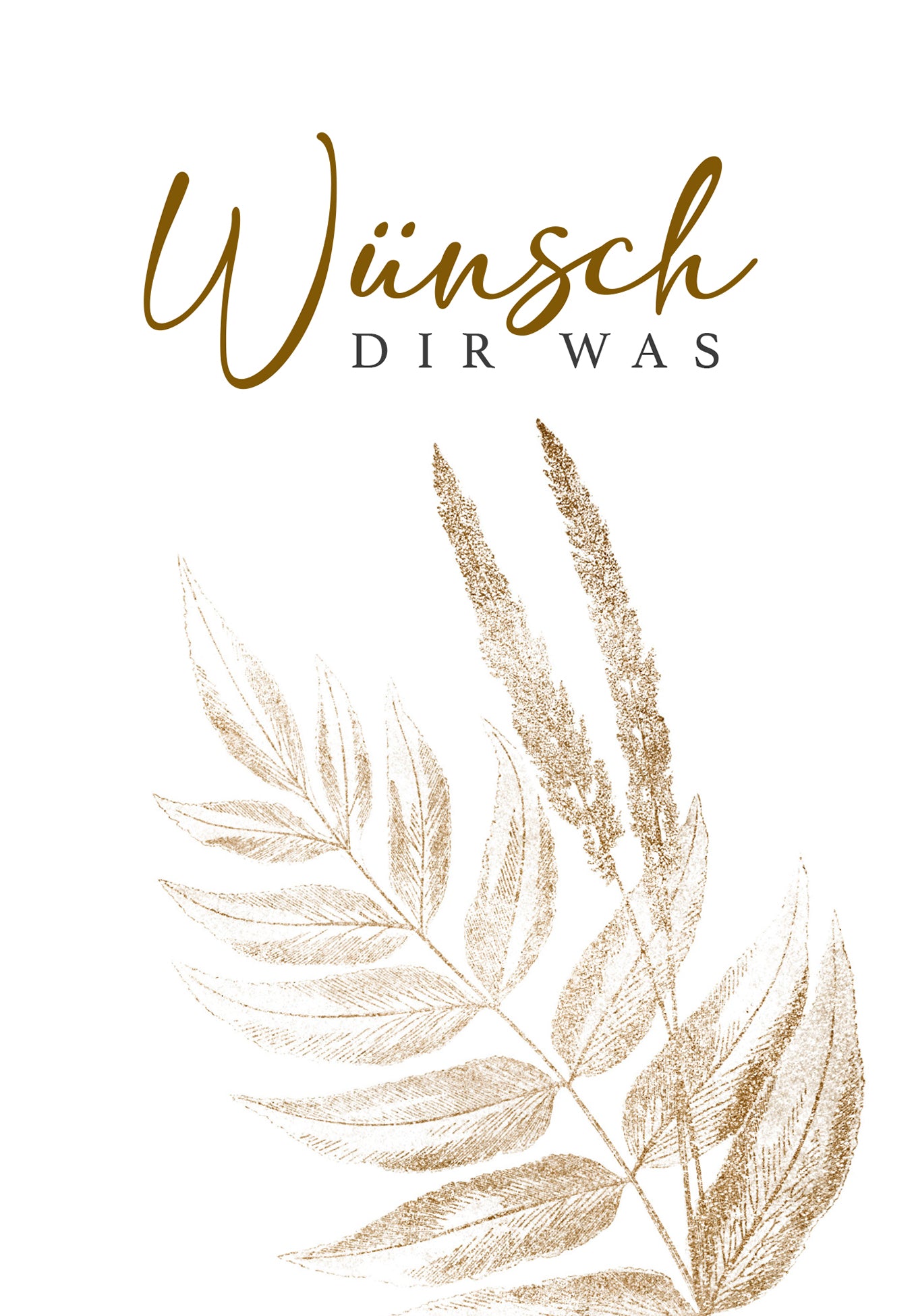 Wunschgutschein Wünsch dir was - Blätter Gold – Geschenkgutschein Ansicht 2