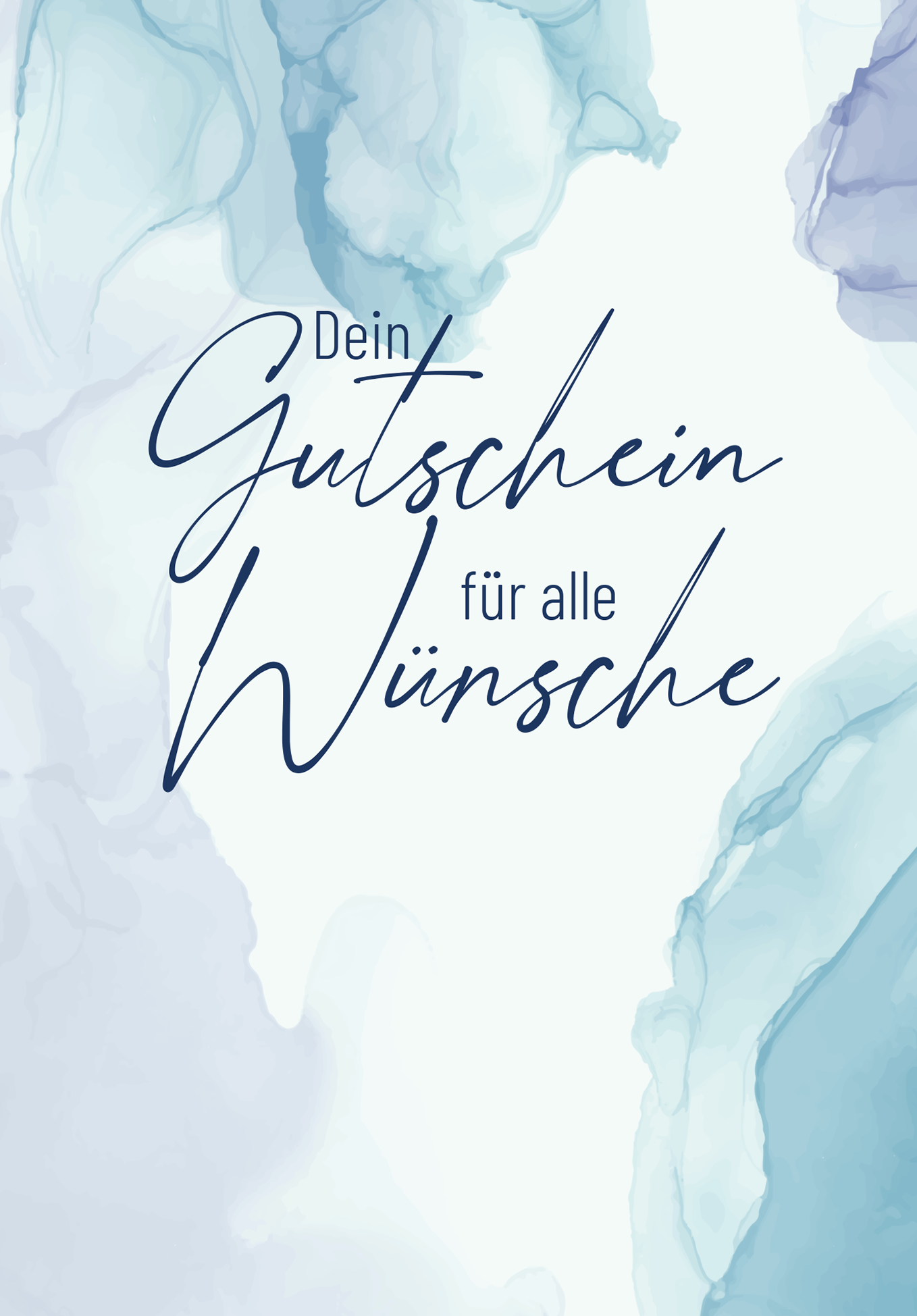 Wunschgutschein Für alle Wünsche - Aquarell Blau – Geschenkgutschein Ansicht 2