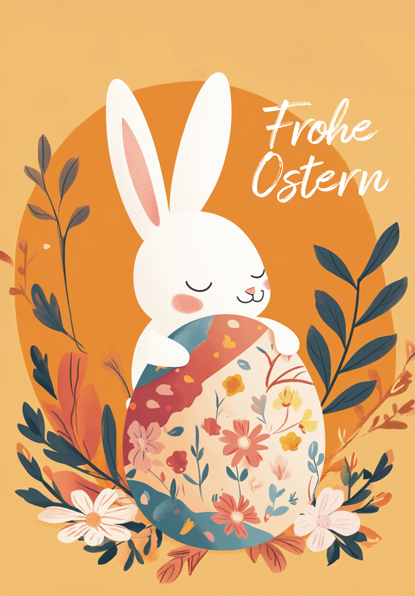 Wunschgutschein Frohe Ostern - Hase Orange – Geschenkgutschein Ansicht 2