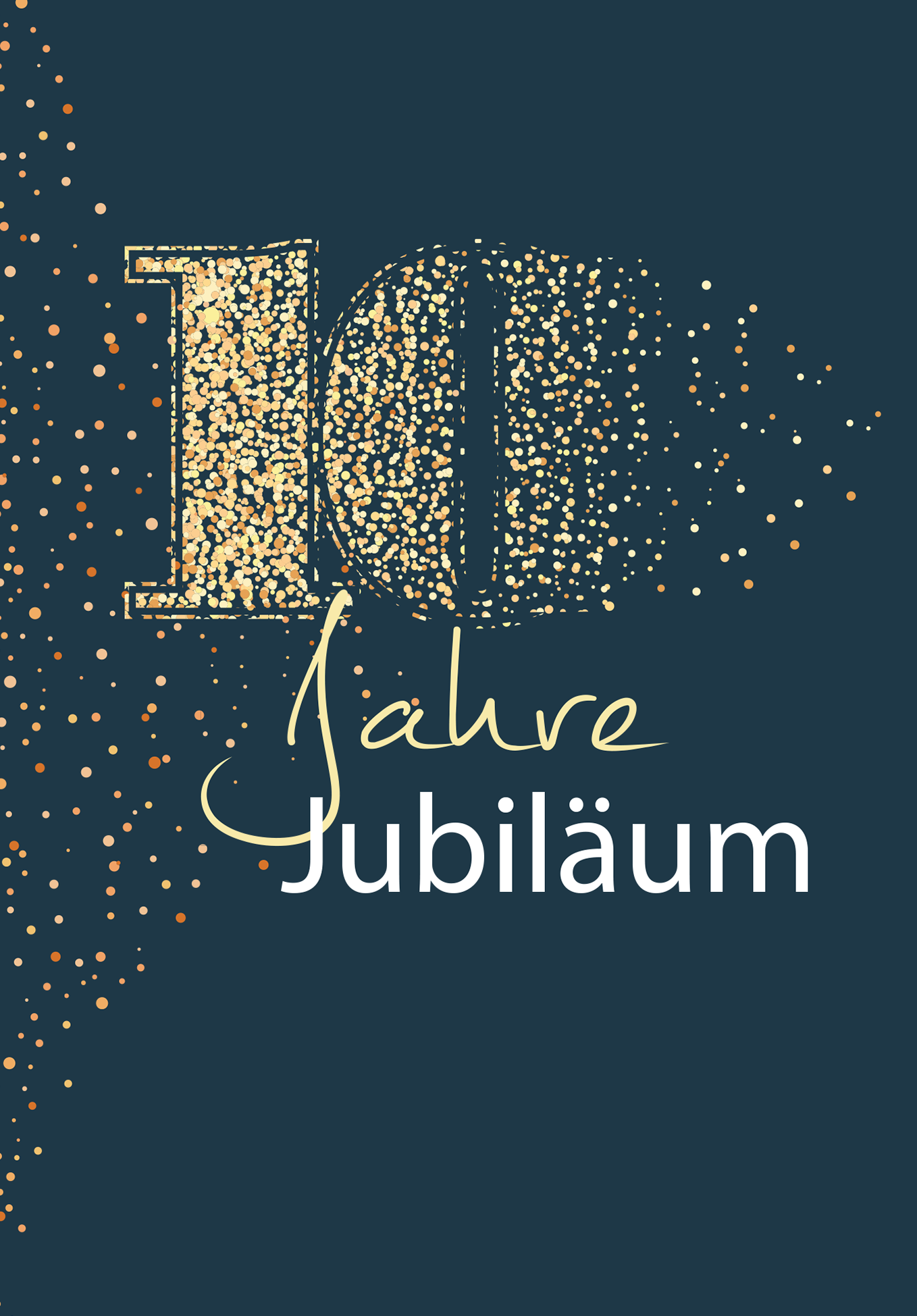 Wunschgutschein 10 Jahre Jubiläum - Blau Gold – Geschenkgutschein Ansicht 2