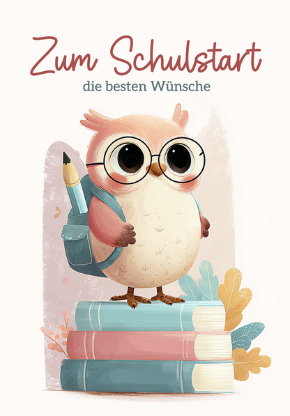 Wunschgutschein Zum Schulstart - Eule PDF – Geschenkgutschein Ansicht 2